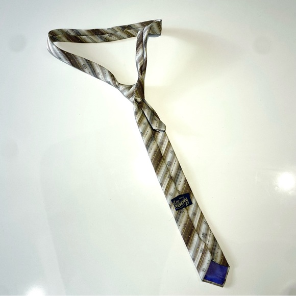 🛍️ 4 for 20$ / Leo Jourdan Brown & Tan Tie - Picture 6 of 7
